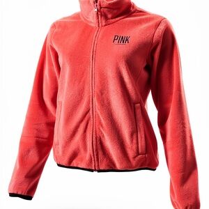 Victoria's Secret Coral Fleece Full Zip sweatshirt Large